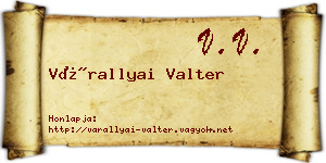 Várallyai Valter névjegykártya